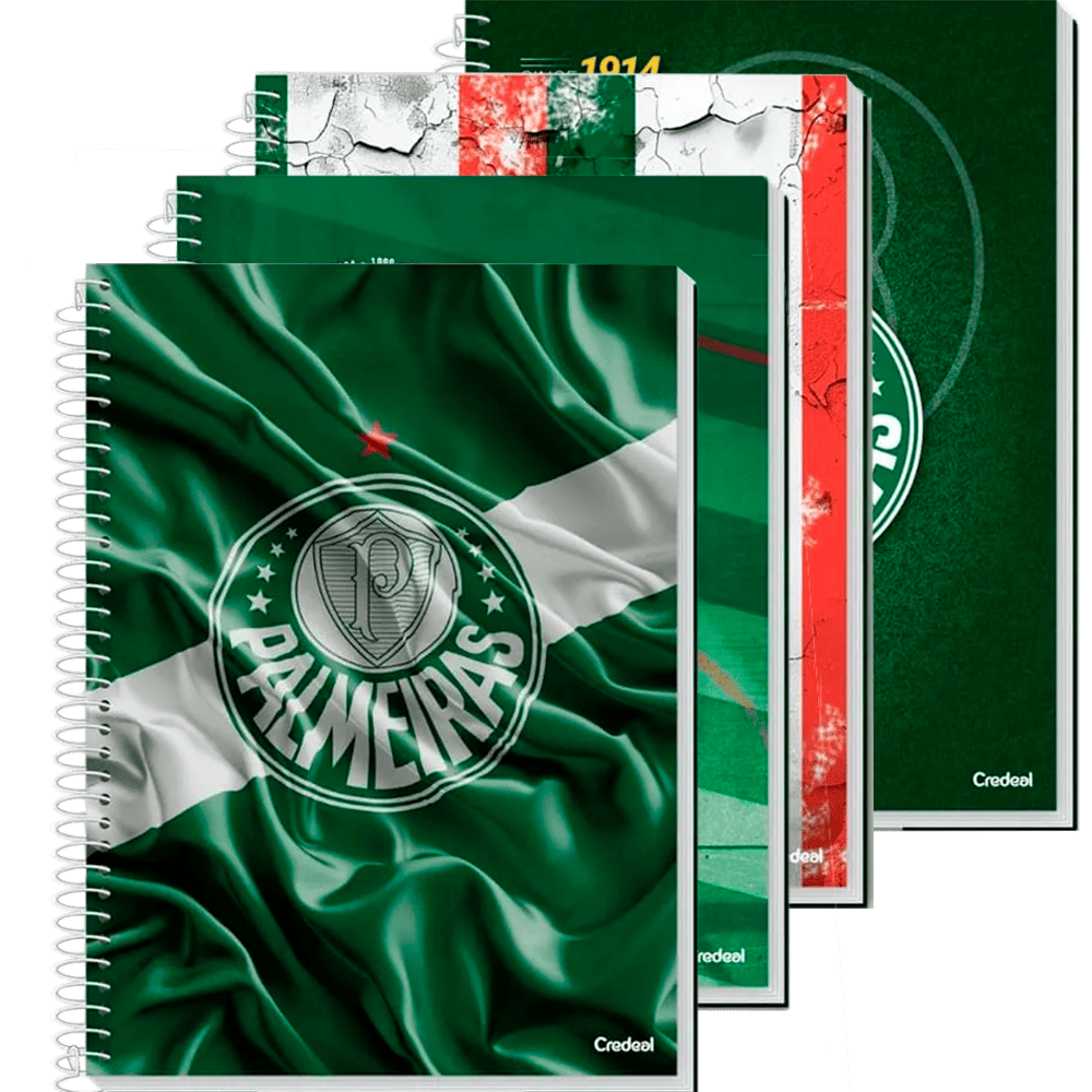 CADERNO CREDEAL CAPA DURA UNIVERSITARIO PALMEIRAS 1M 80F