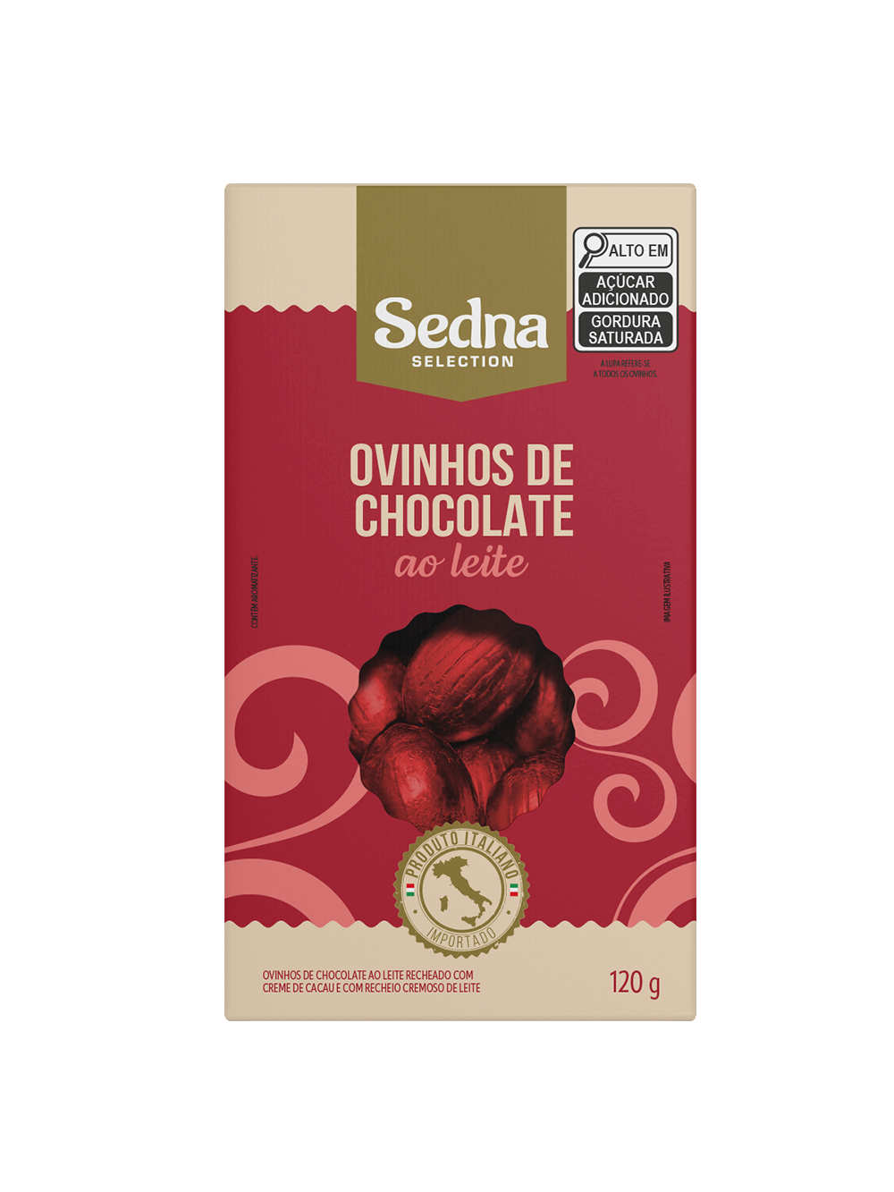 CHOCOLATE SEDNA OVINHOS AO LEITE CAIXA 120G