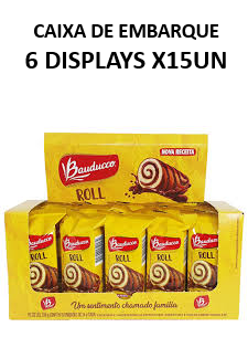 ROLL CAKE BAUDUCCO 34G CHOC 15UN CX 6.00