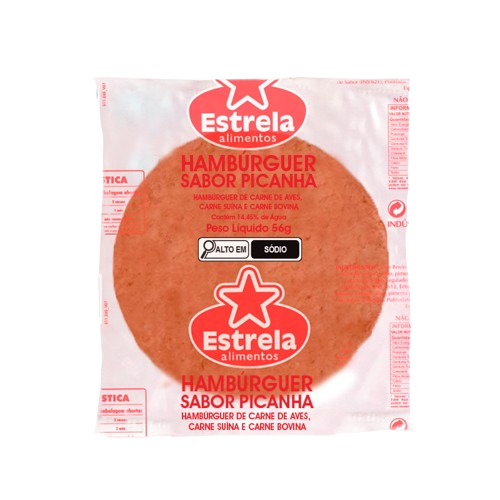 HAMBURGUER ESTRELA AVE SUINO BOVINO 56G