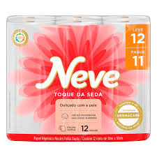 PAPEL HIGIÊNICO NEVE FOLHA DUPLA LEVE 12 PAGUE 11 ROLOS 30M