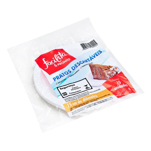 PRATO PLASTICO FACILITA N15 COM 10 UN
