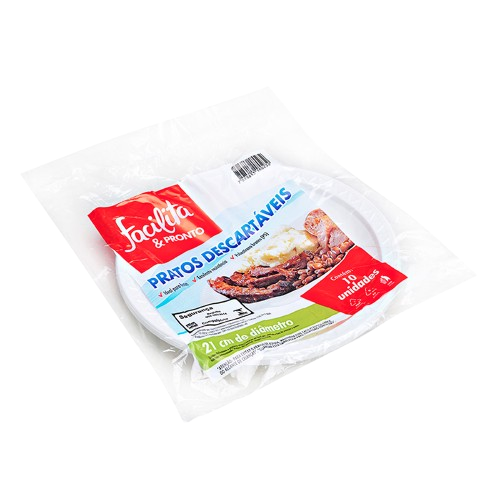 PRATO PLASTICO FACILITA N21 COM 10 UN