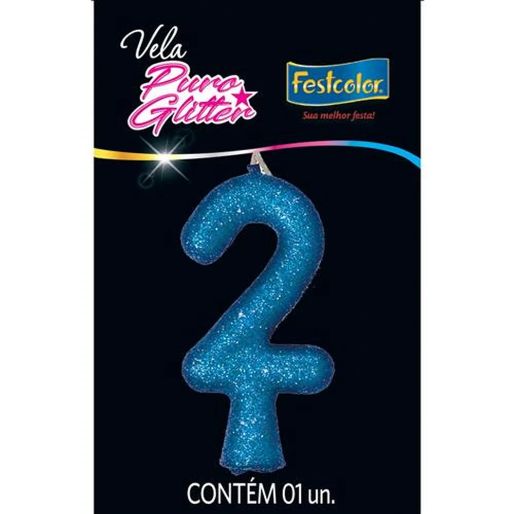 VELA GLITTER AZUL N2 1UN FESTCOLOR