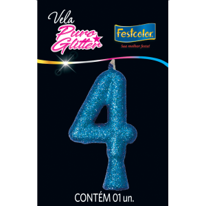 VELA GLITTER AZUL N4 1UN FESTCOLOR