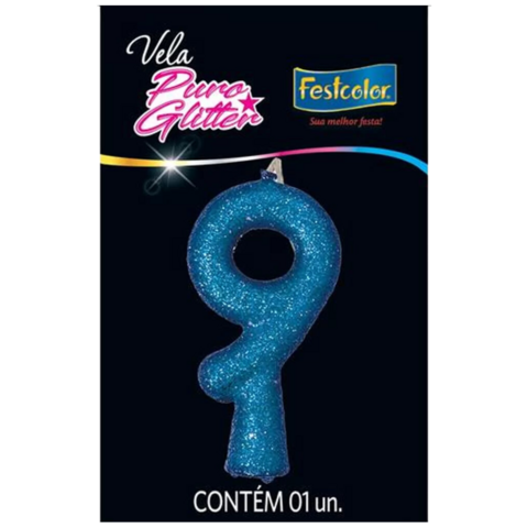 VELA GLITTER AZUL N9 1UN FESTCOLOR