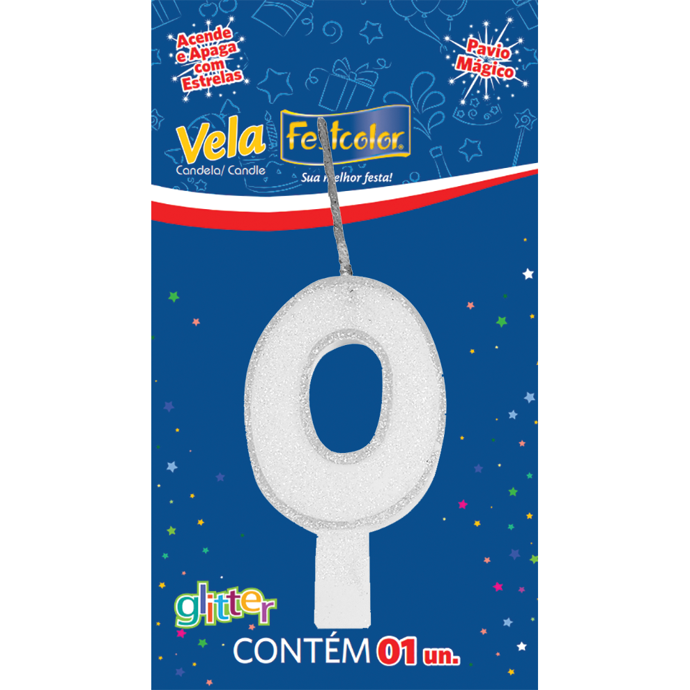 VELA GLITTER BRANCA N0 1UN FESTCOLOR