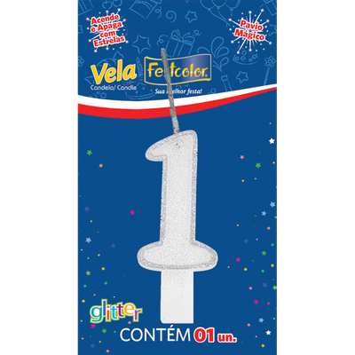 VELA GLITTER BRANCA N1 1UN FESTCOLOR