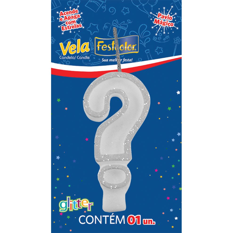 VELA GLITTER BRANCA N? 1UN FESTCOLOR