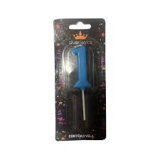 VELA PICK AZUL NUM 1 1UN SILVERPLASTIC