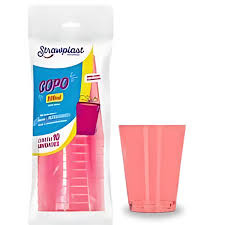 COPO CPPS ROSA 10X200ML STRAWPLAST