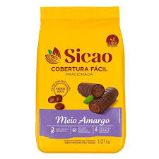 COBERTURA FACIL MEIO AMARGO GOTAS 1,01KG SICAO