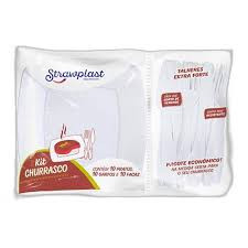 KIT CHURR FAC/GARF/PRATO 10UN STRAWPLAST