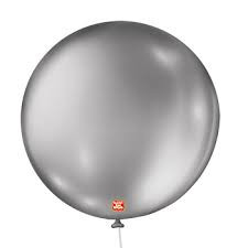 BALAO 5 METALIC PRATA 25UN SAO ROQUE