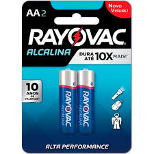 PILHA RAYOVAC ALCALINA SM PEQUENA AA COM 2 UNIDADES