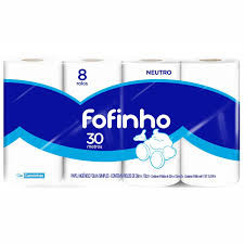 PAPEL HIGIÊNICO FOFINHO FOLHA SIMPLES NEUTRO 8 ROLOS 30 METROS