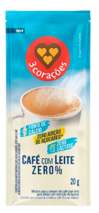 CAFE C/LEITE 3C ZERO AÇUCARES SACHE 20G
