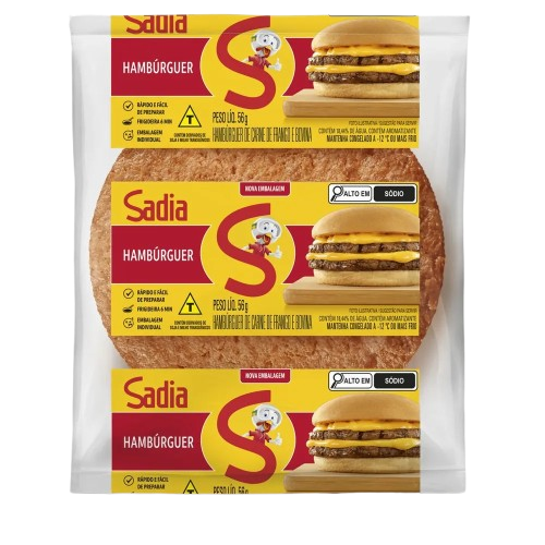 HAMBURGUER SADIA AVES E BOVINO PACOTE 56G