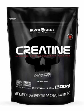 CREATINE PURE CAVEIRA PRETA SEM SABOR REFIL 500G BLACK SKULL