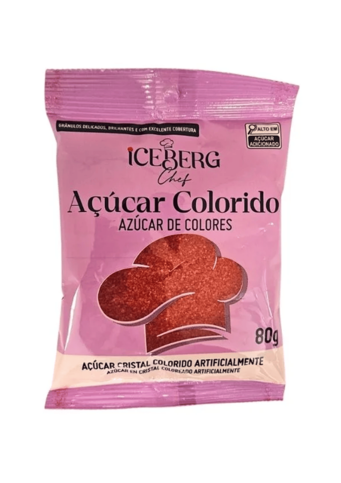 ACUCAR COLORIDO VERMELHO 80G ICEBERG