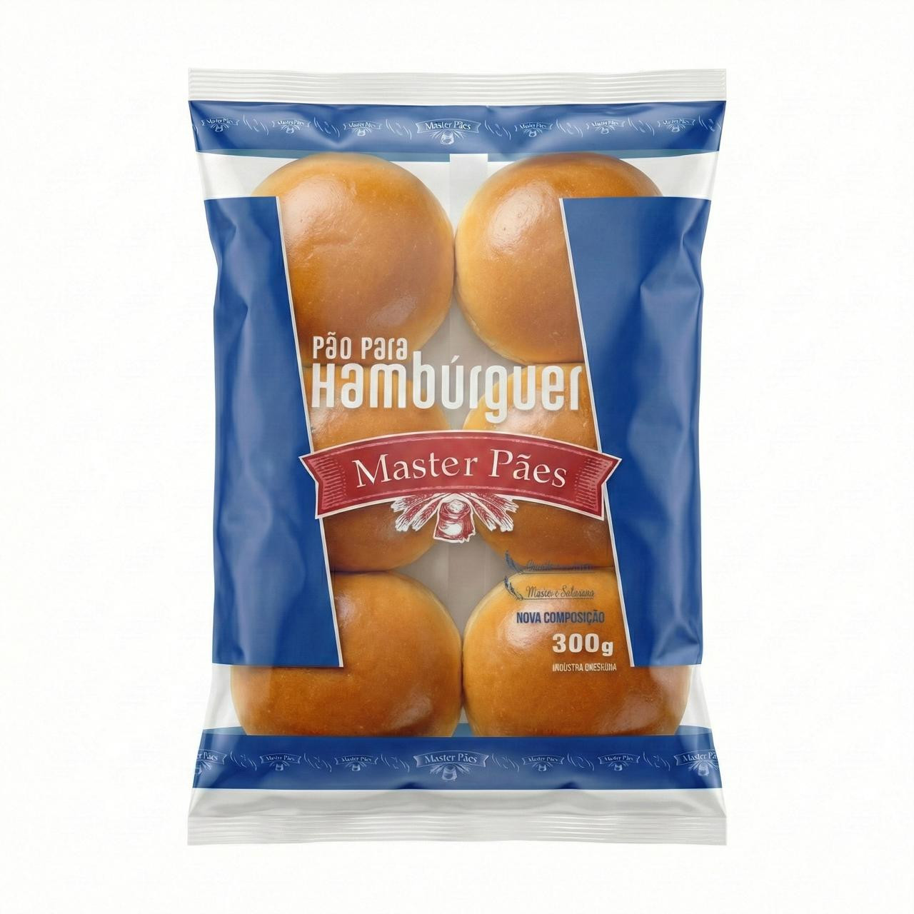 PÃO HAMBÚRGUER MASTER 300 GRAMAS COM 6