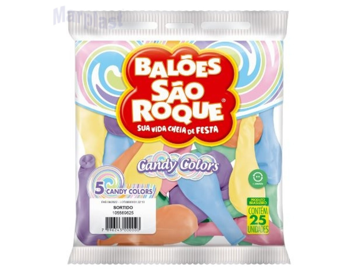 BALAO 5 CANDY COLOR SORT C/25 SAO ROQUE