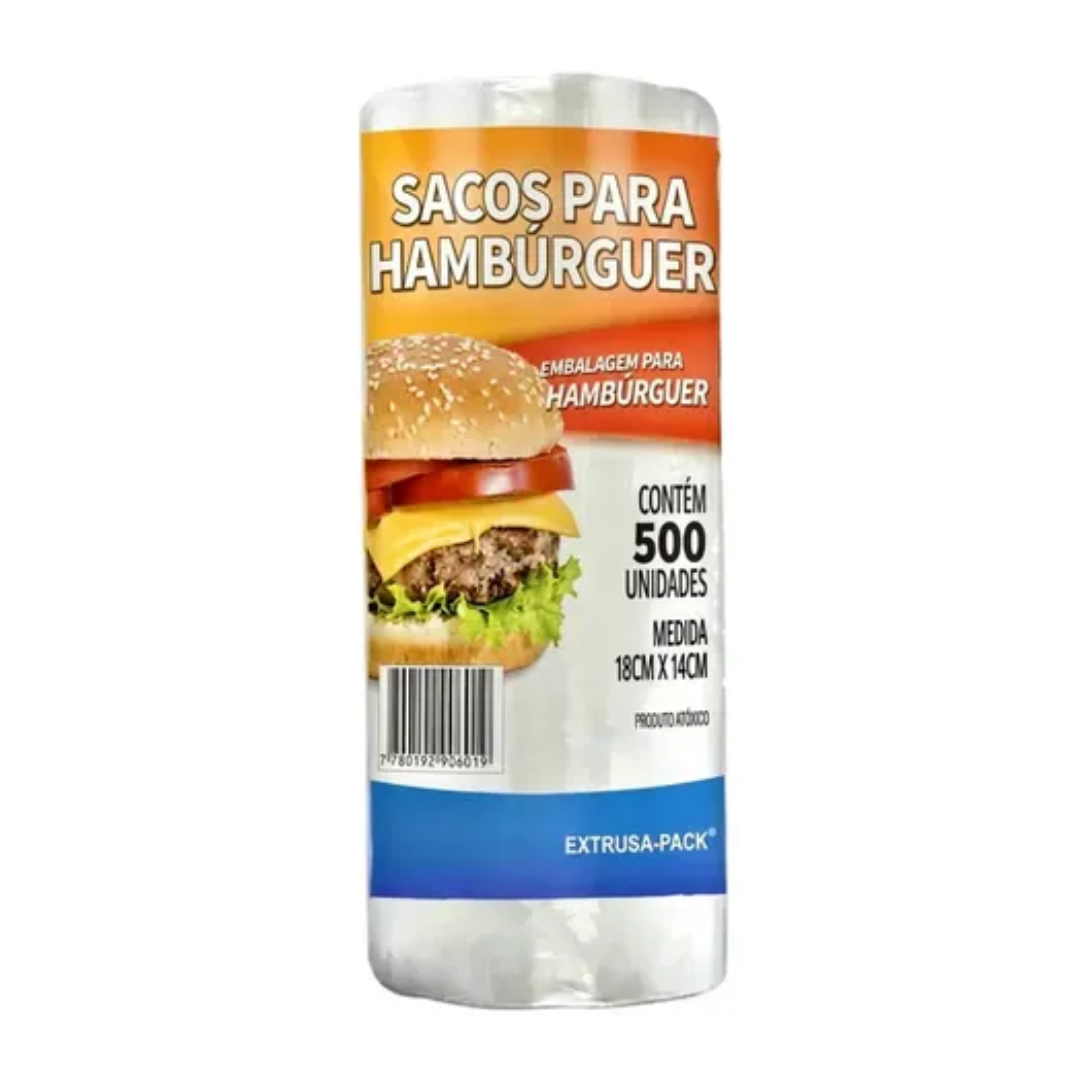 SACO PLASTICO HAMBURGUER 18X18 500UND SILVANI