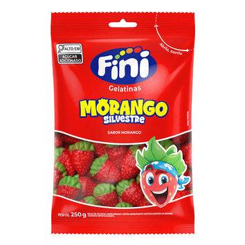 BALA GELATINA MORANGO SILVESTR 250G FINI