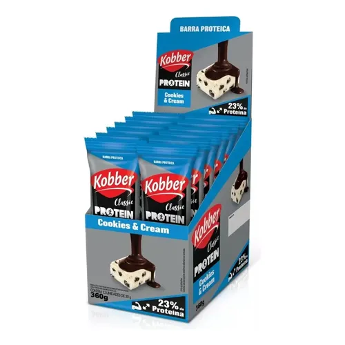 BARRA PROTEINA COOKIES&CREAM 12X30G KOBBER