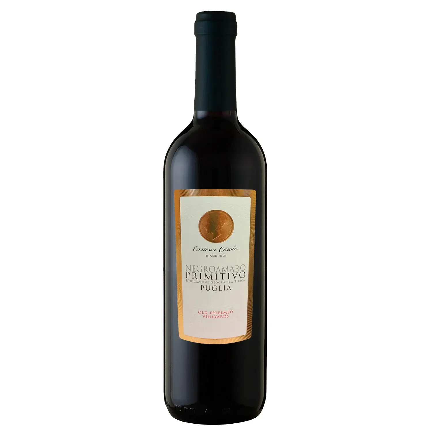 VINHO TINTO PRIMITIVO MANDURIA 750ML CONTESSA CAROLA