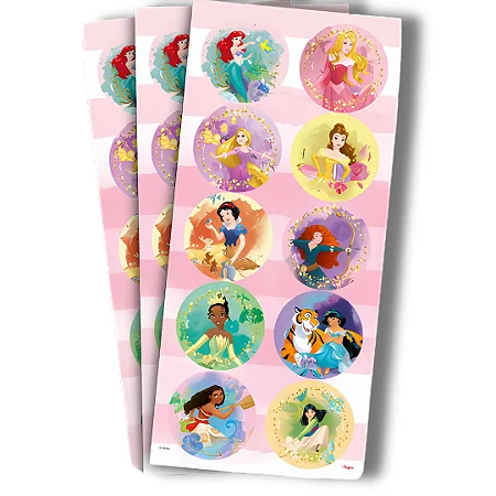 ADESIVO DECORAÇÃO REDONDO PRINCESA DISNEY 30UND REGINA