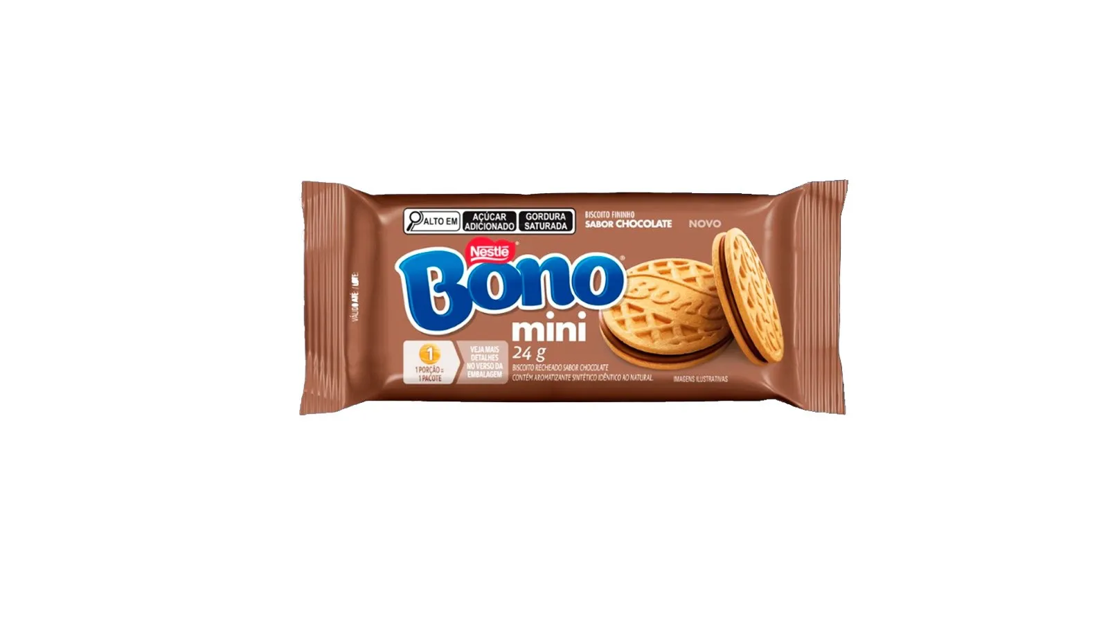 BISCOITO MINI RECHEADO CHOCOLATE 24G BONO
