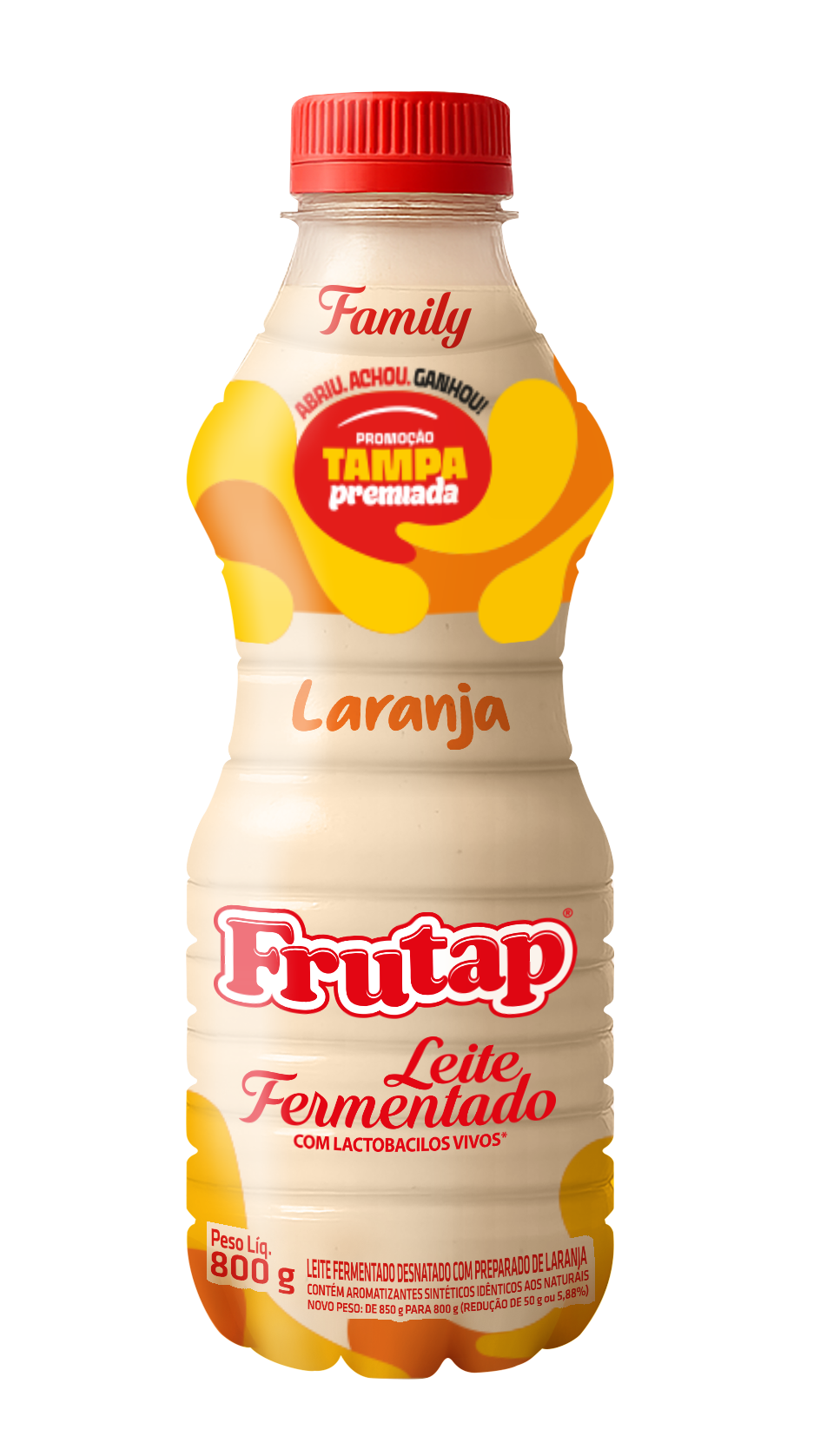 LEITE FERMENTADO FRUTAP 800G LARANJA