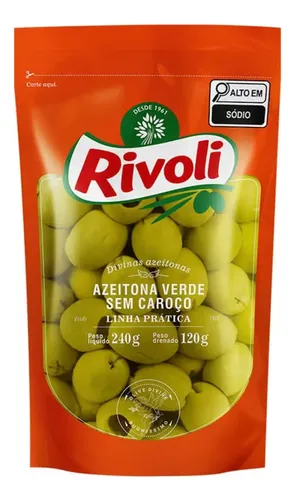 AZEITONA VERDE S/CAROÇO SACHE 120G RIVOLI