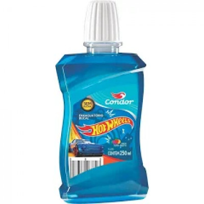 ENXAGUANTE BUCAL INFANTIL ZERO ÁLCOOL TUTTI FRUTTI HOT WHEELS 250ML