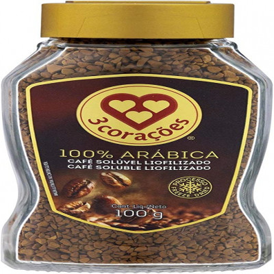 CAFE 3 CORAÇÕES SOLÚVEL LIOFILIZADO 100G