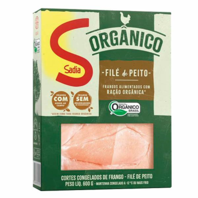 FILE DE PEITO DE FRANGO SADIA CONGELADO ORGÂNICO 600 G