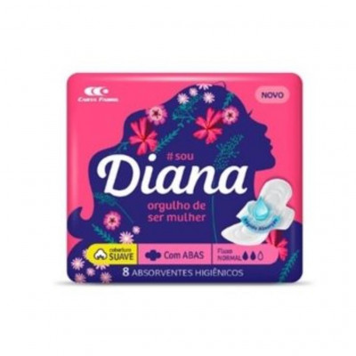 ABSORVENTE DIANA COM ABAS COM 08 UNIDADES