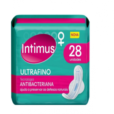 ABSORVENTE EXTERNO INTIMUS ANTIBACTERIANA  COM ABAS - 28 UNIDADES