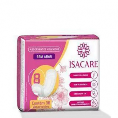 ABSORVENTE ISACARE SEM ABAS COM 8