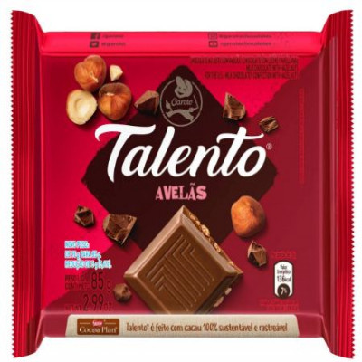 CHOCOLATE TALENTO AVELÃS 85 GRAMAS