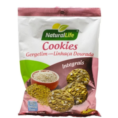 COOKIES NATURAL LIFE GERGELIM COM LINHAÇA 180 GRAMAS