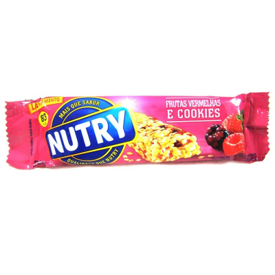 BARRA CEREAL NUTRY FRUTAS VERMELHAS E COOCKIES 22G