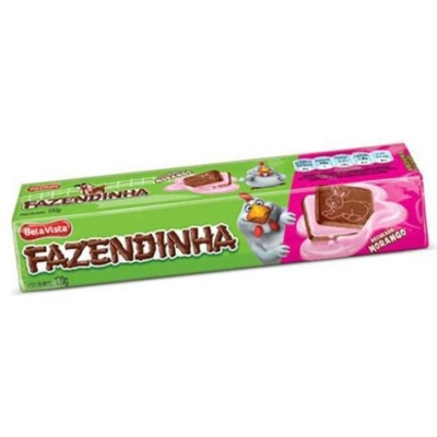 BISCOITO MORANGO BELA VISTA FAZENDINHA RECHEADO 130G