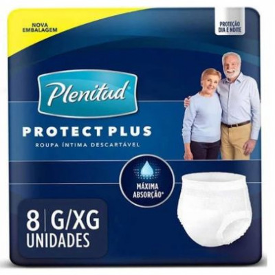 FRALDA PLENITUD PROTECT PLUS COM 8 UNIDADES
