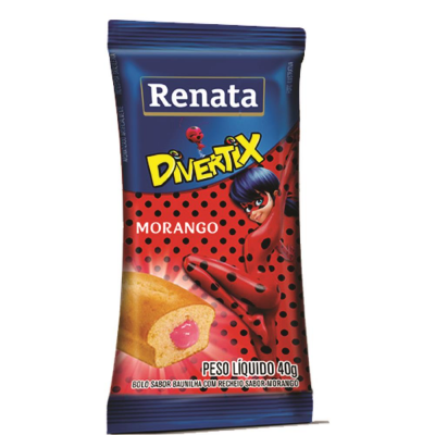 BOLINHO DE BAUNILHACOM MORANGO RENATA 40 GR