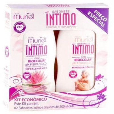 KIT SABONETE LIQUIDO INTIMO MURIEL TRADICIONAL+FLOR 200ML