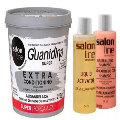 KIT SALON LINE ALISA E RELAXA GUANIDINA 215 GRAMAS EXTRA SUPER