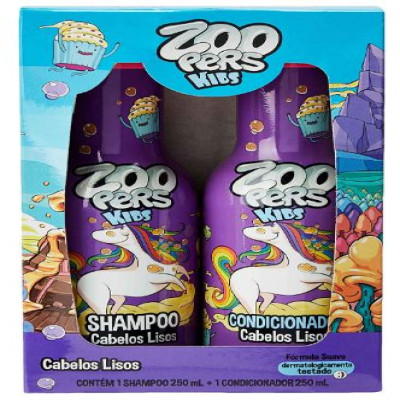 KIT SHAMPOO E CONDICIONADOR ZOOPERS CABELOS LISOS 250ML