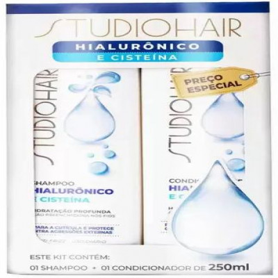 KIT SHAMPOO E CONDICIONADOR STUDIO HAIR 250ML  HIALURÔNICO